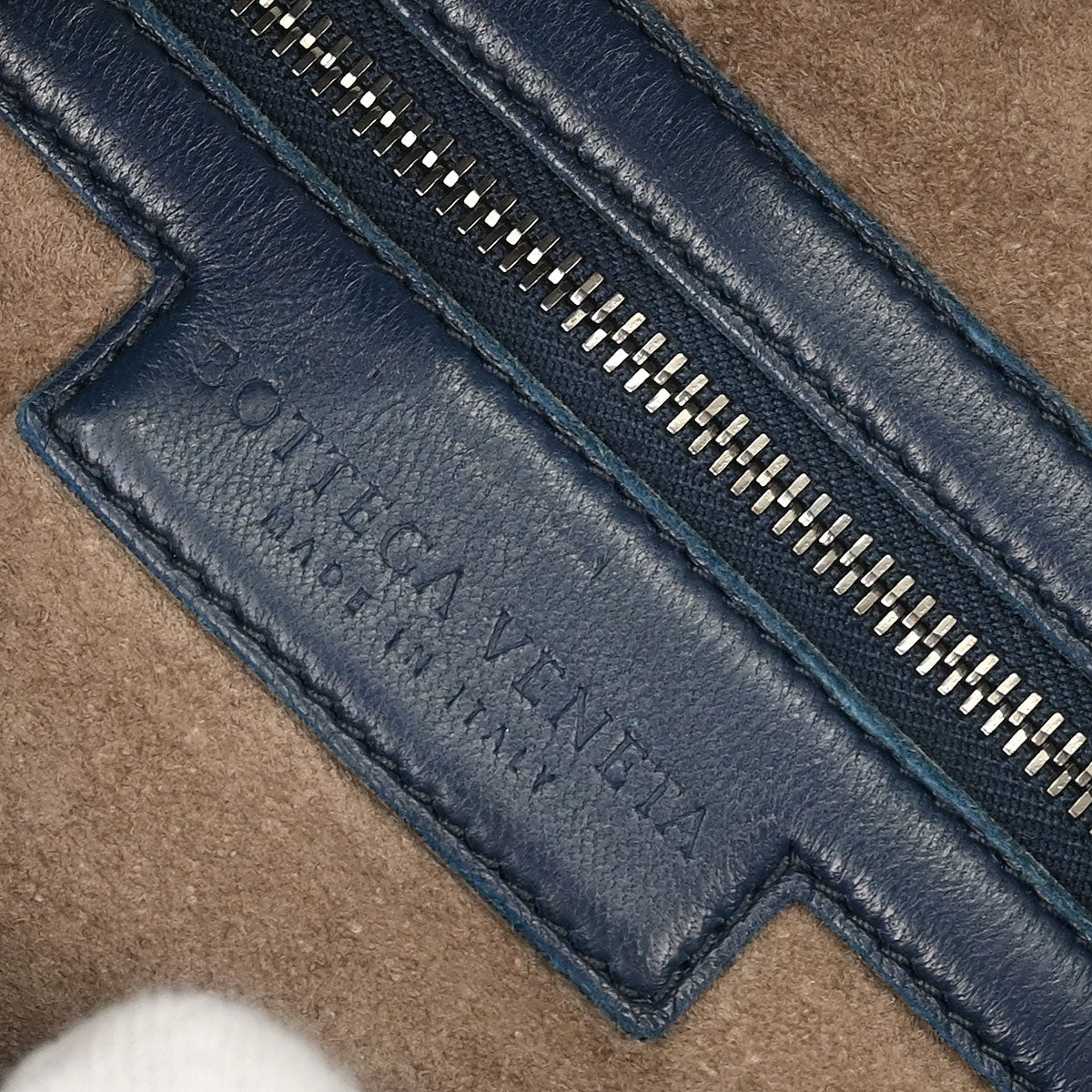 Bottega Veneta Navy Intrecciato Hobo Handbag