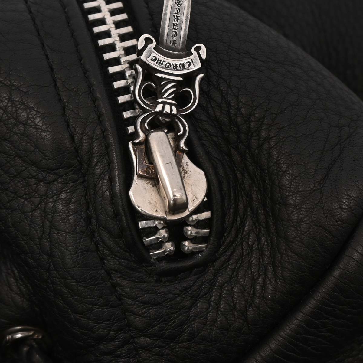 Chrome Hearts Black Leather Gunslinger Backpack