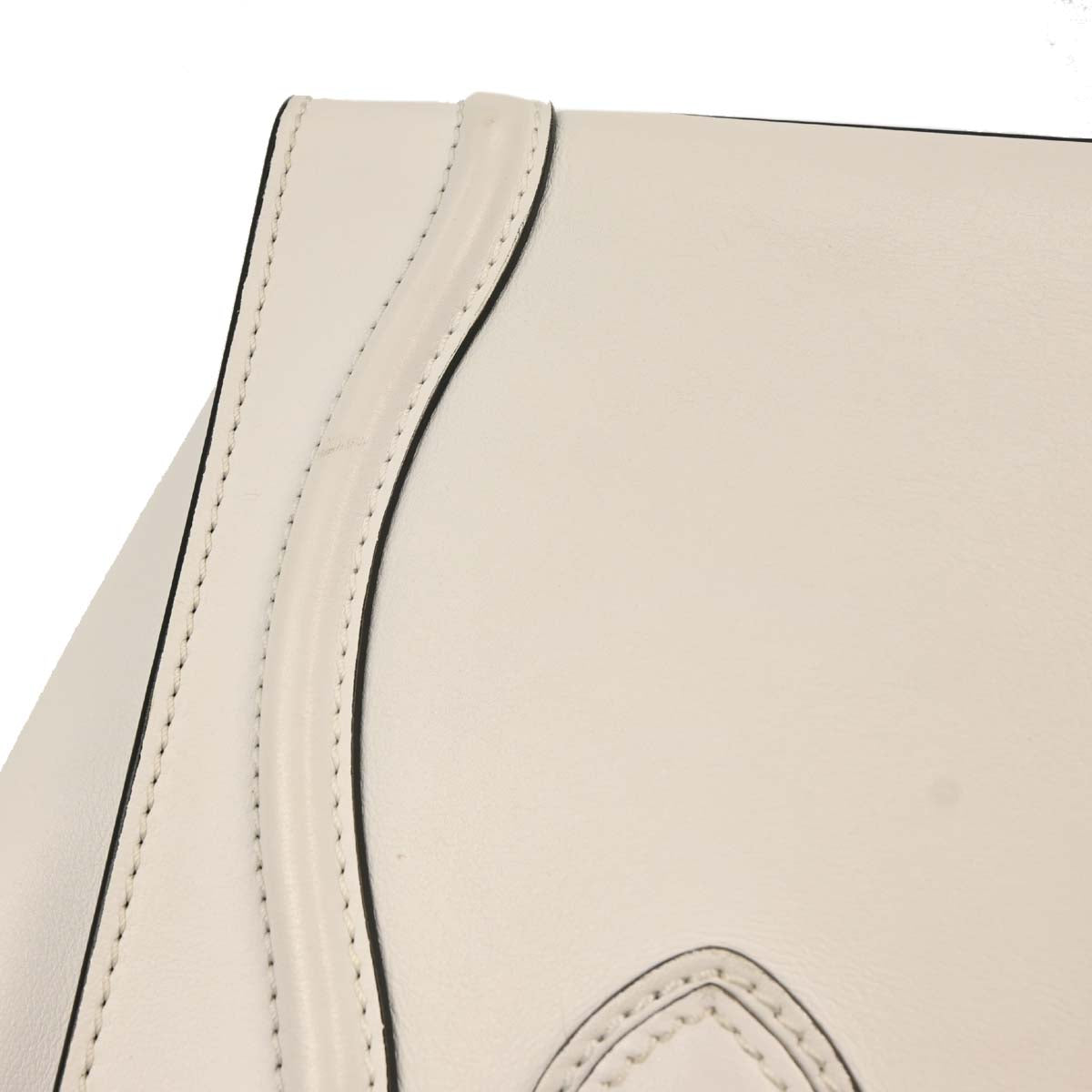 Celine White Leather Micro Luggage Tote Bag