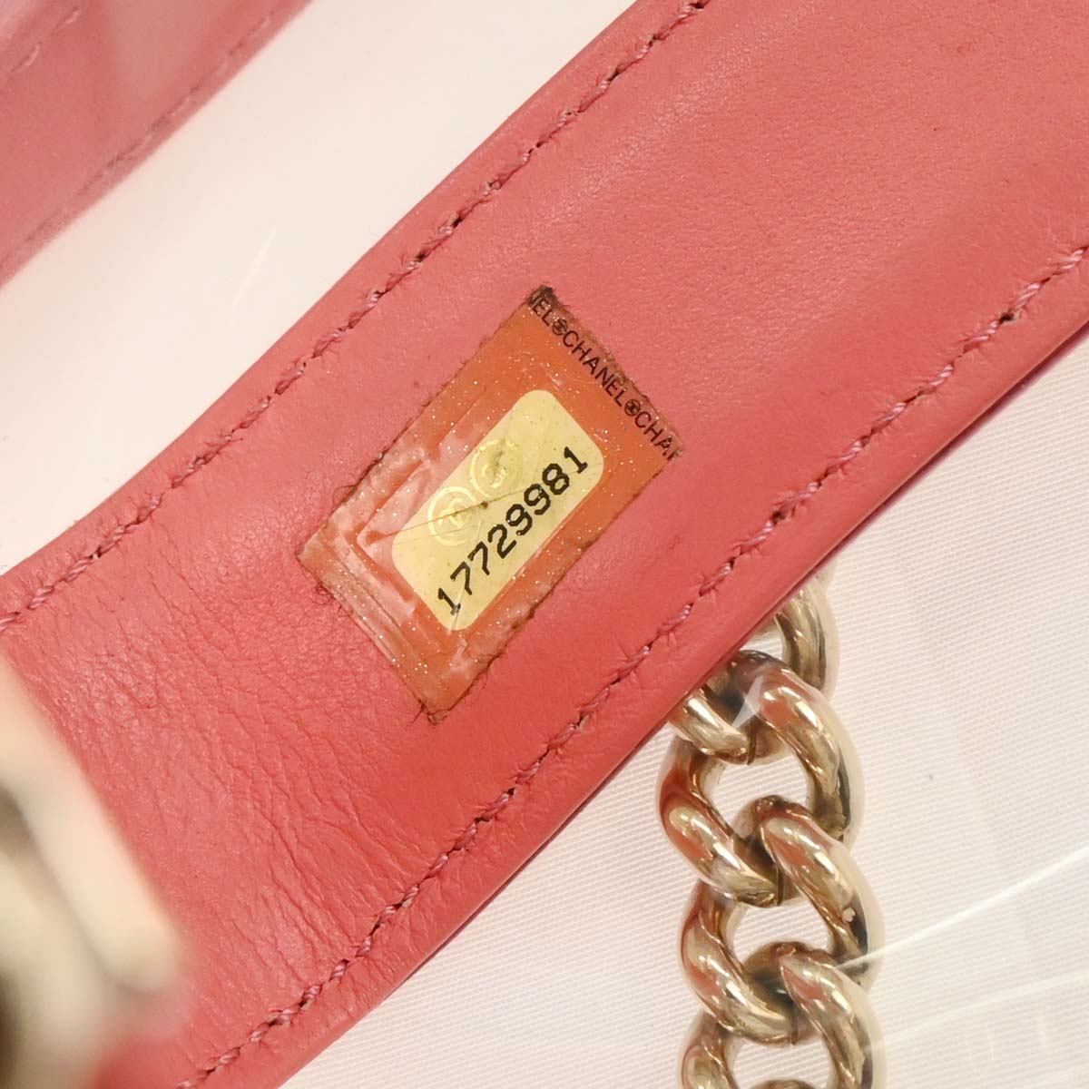 Boy Chanel Clear Pink PVC Patent leather Shoulder Bag