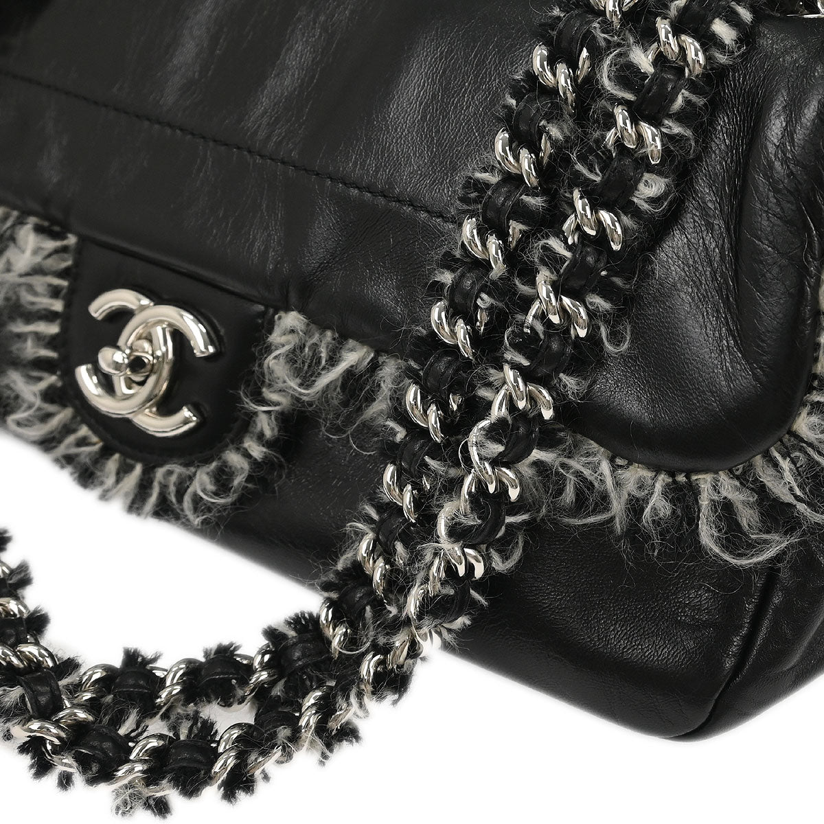 Chanel 2010-2011 Black Lambskin Shoulder Bag