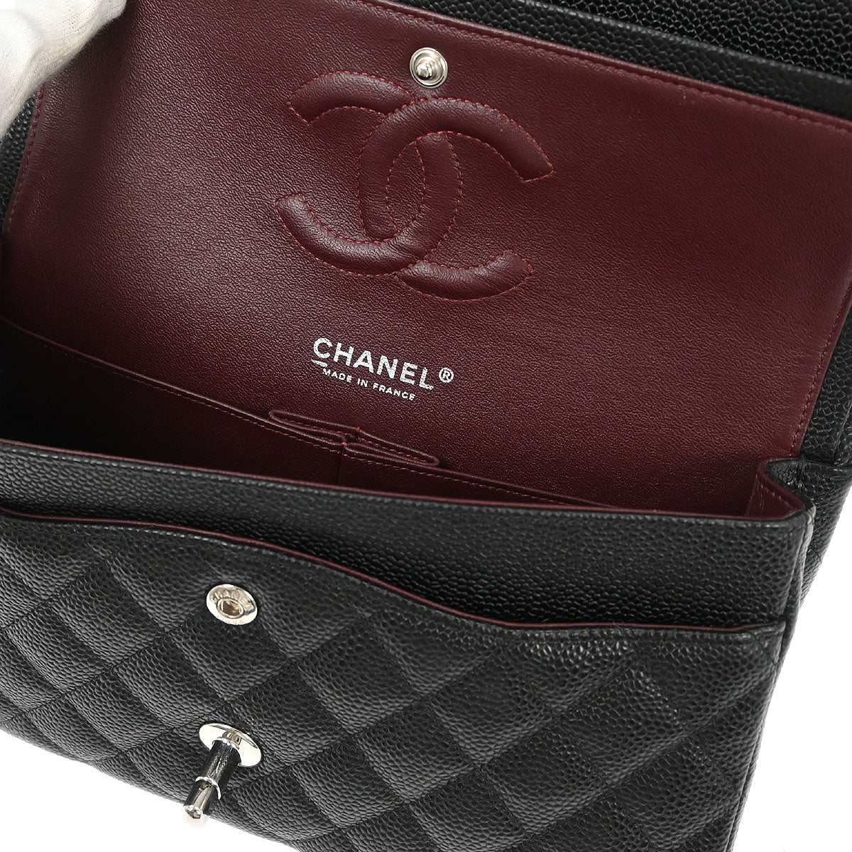 Chanel Black Caviar Medium Classic Double Flap Shoulder Bag