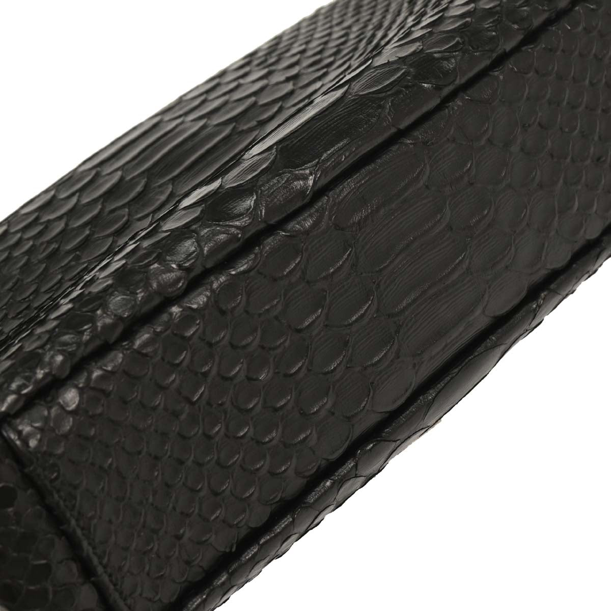 Saint Laurent * Black Python College 2way Shoulder Handbag