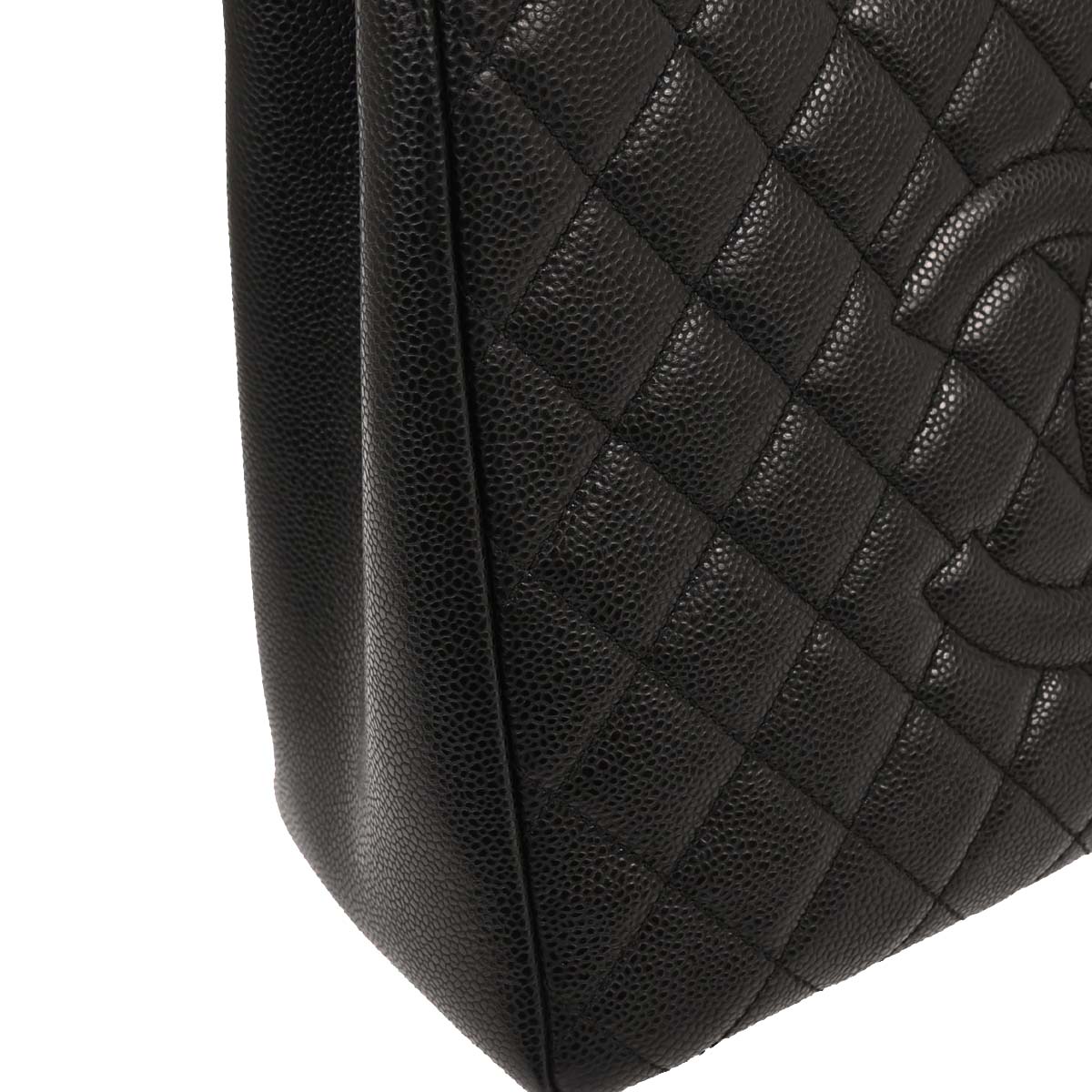 Chanel Black Caviar Grand Shopping Tote GST Chain Handbag