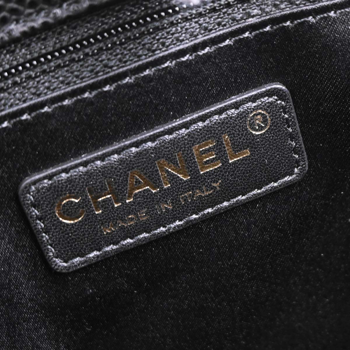 Chanel Black Caviar Grand Shopping Tote GST Chain Handbag