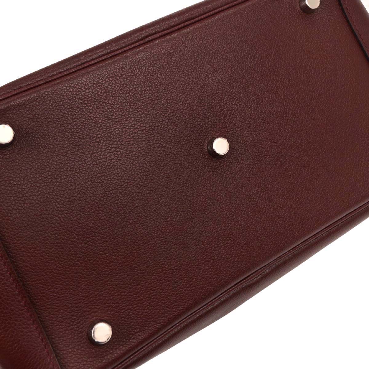 Hermes Bordeaux Evercolor Lindy 30 Shoulder Bag