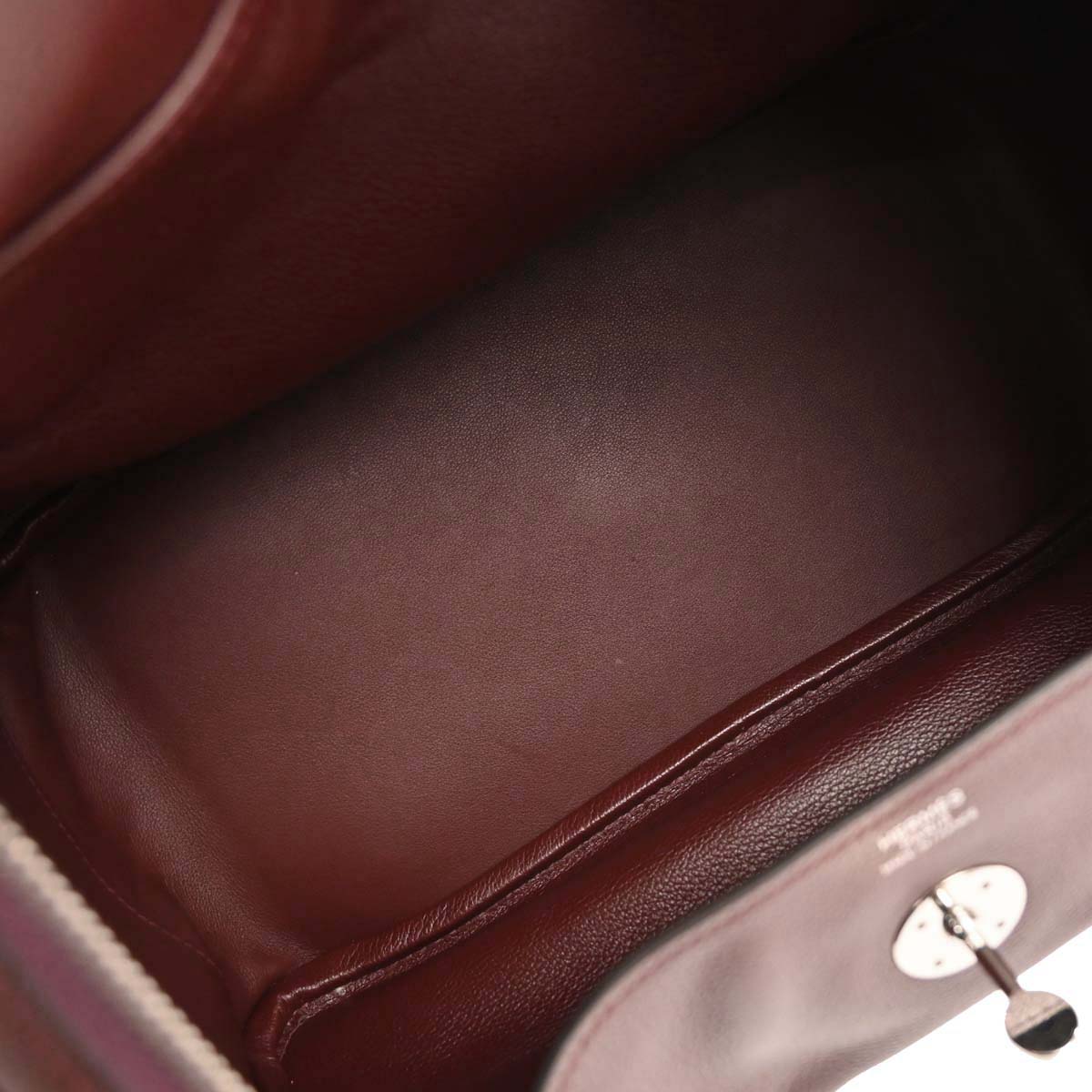 Hermes Bordeaux Evercolor Lindy 30 Shoulder Bag