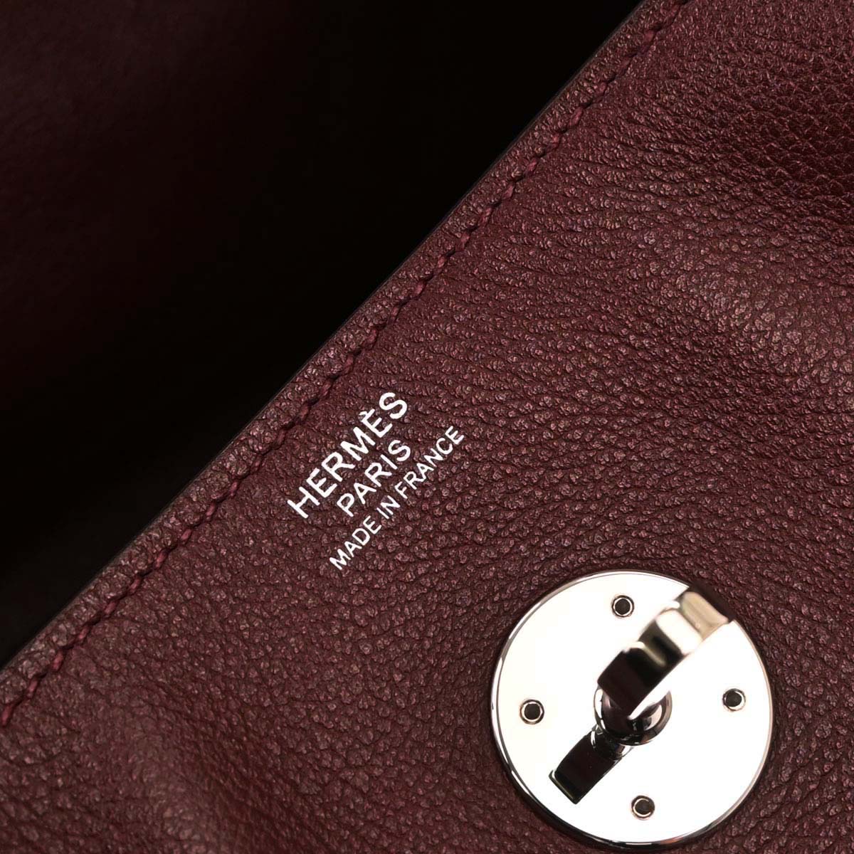 Hermes Bordeaux Evercolor Lindy 30 Shoulder Bag