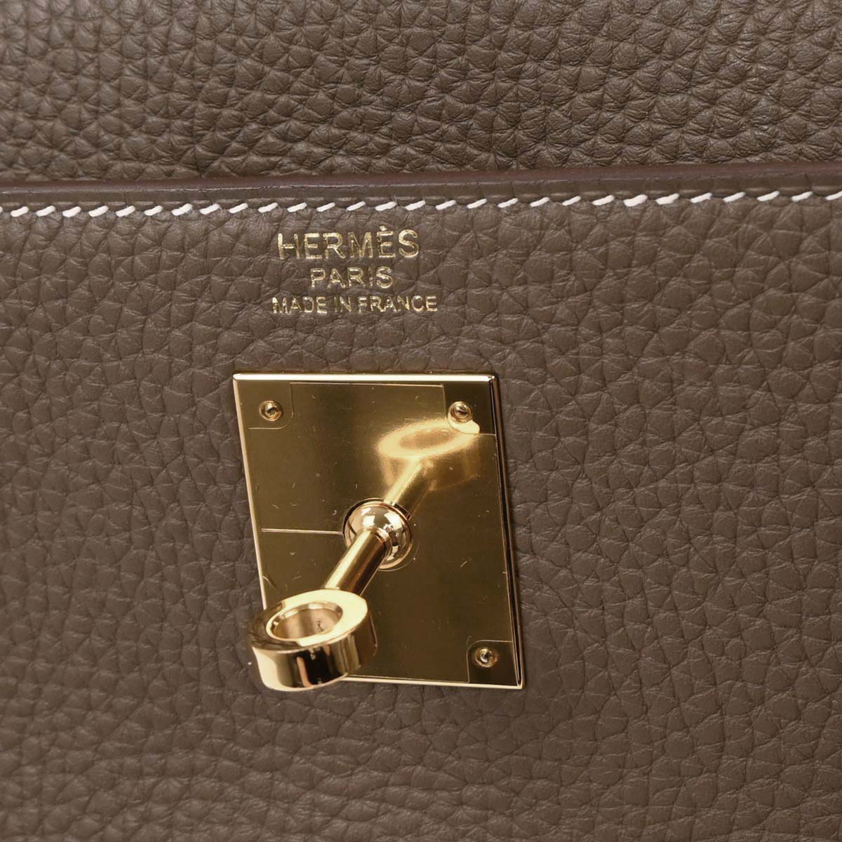 Hermes Etoupe Taurillon Clemence Kelly 32 Retourne 2way Shoulder Handbag