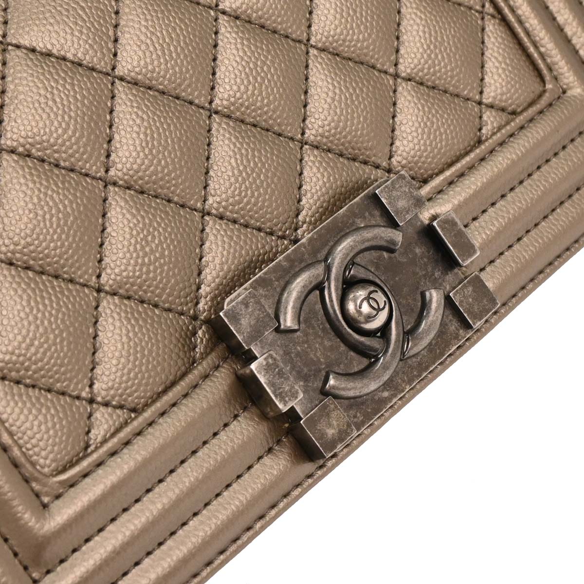Boy Chanel Gold Caviar Small Chain Shoulder Bag
