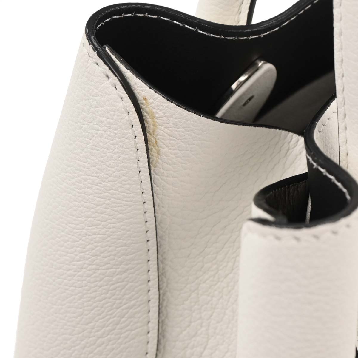 Christian Dior White Open Bar 2way Shoulder Tote Bag
