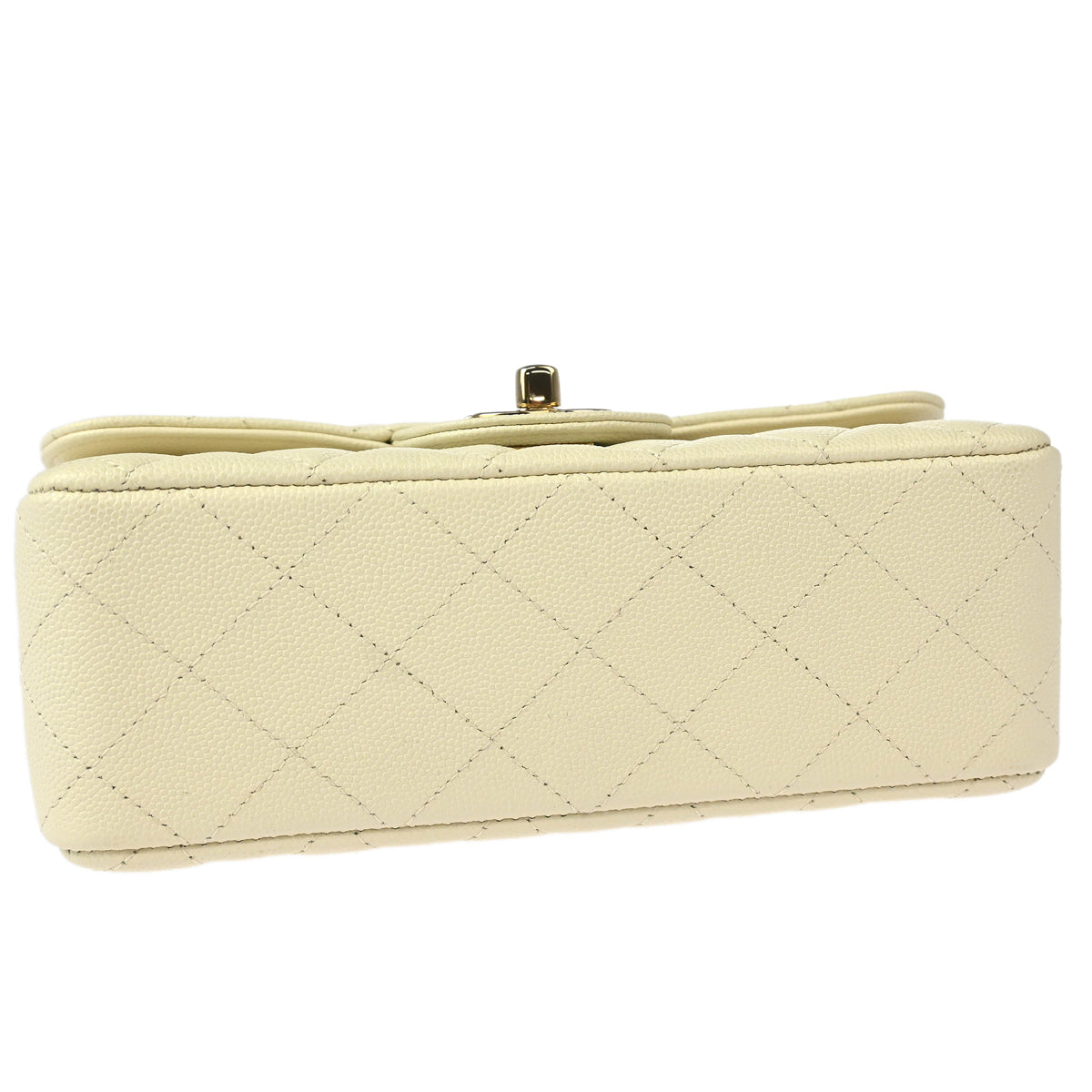 Chanel White Caviar Single Flap Shoulder Bag