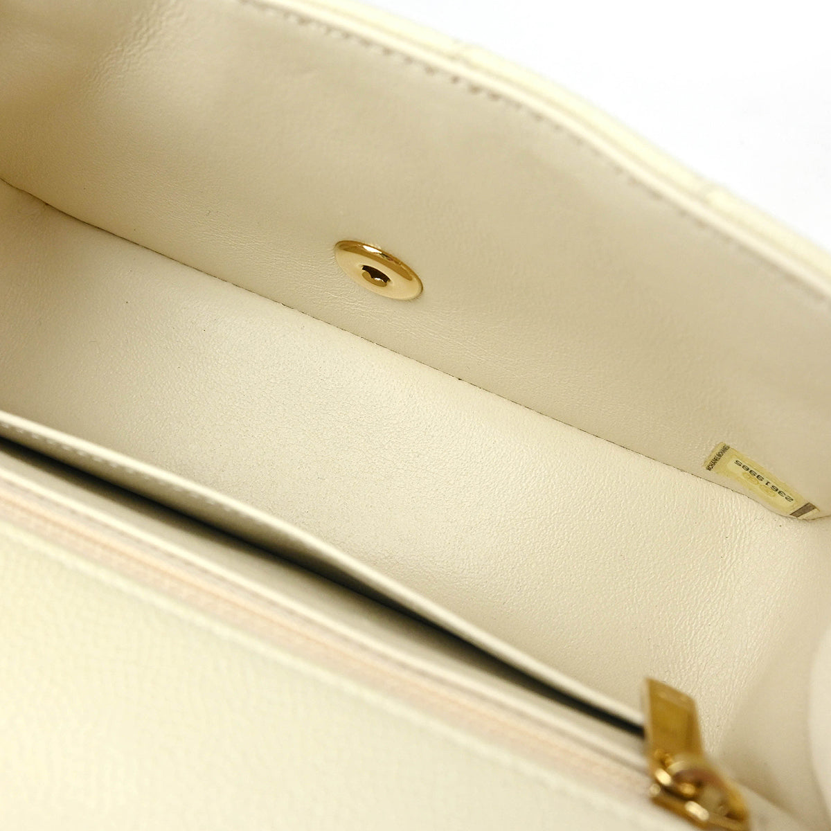 Chanel White Caviar Single Flap Shoulder Bag