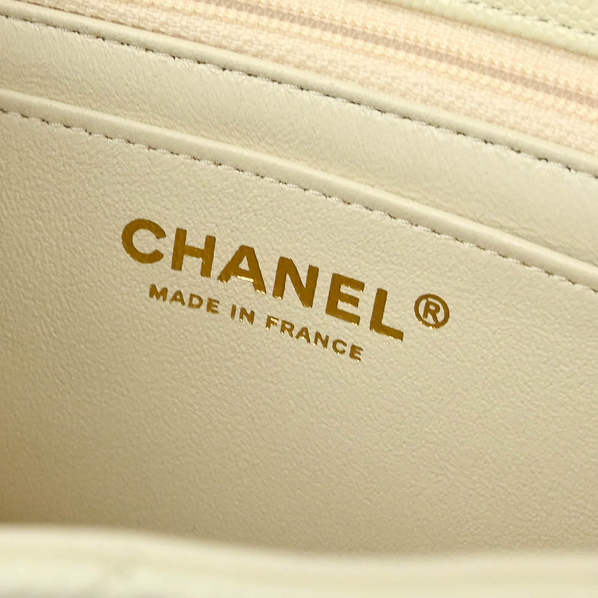 Chanel White Caviar Single Flap Shoulder Bag