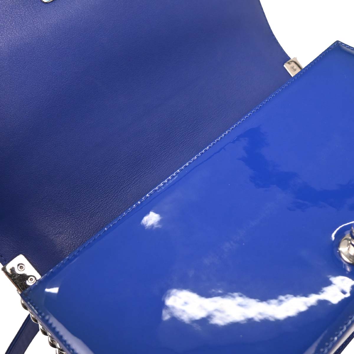 Boy Chanel 2014-2015 Blue Patent Leather Medium Shoulder Bag