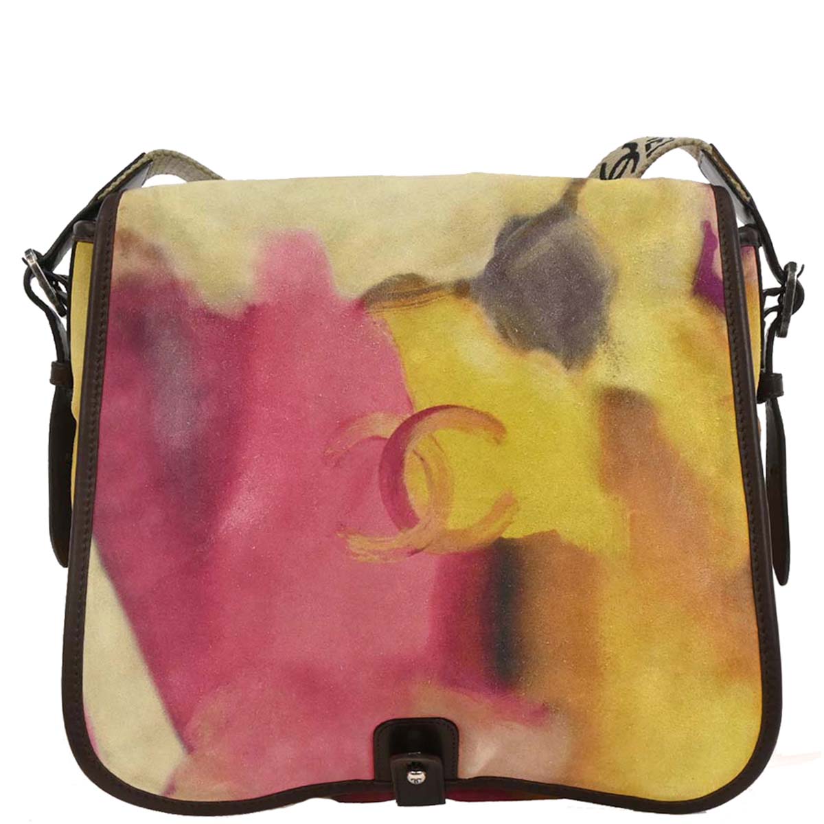 Chanel Yellow Suede Flap Shoulder Bag