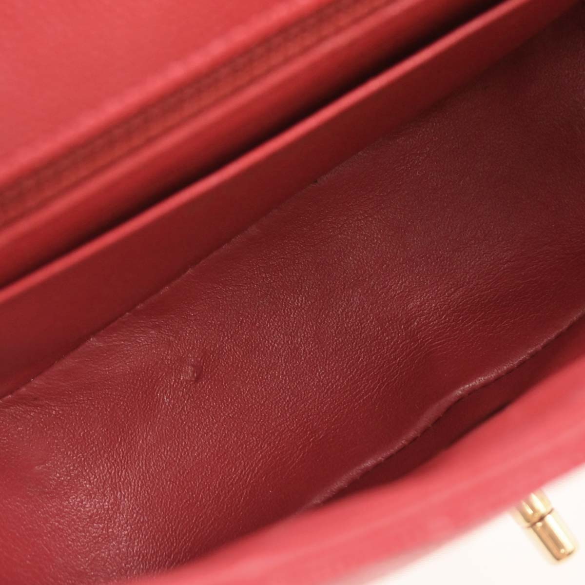 Chanel Red Caviar Chevron Mini Classic Square Flap Bag