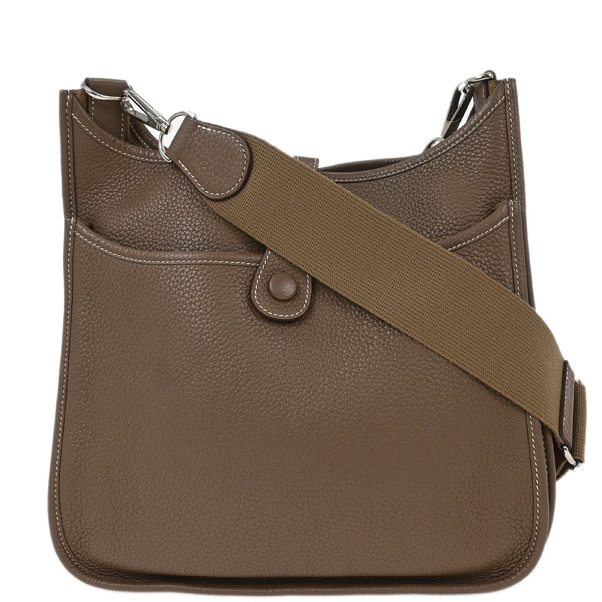 Hermes Etoupe Taurillon Clemence Evelyne 3 29 PM Shoulder Bag