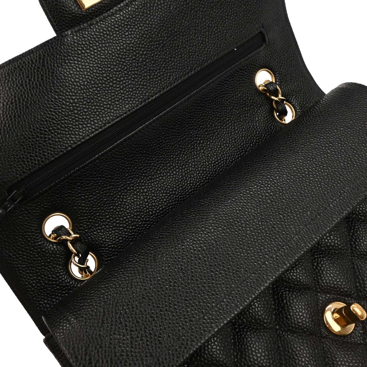 Chanel 2017 Black Caviar Medium Classic Double Flap Shoulder Bag