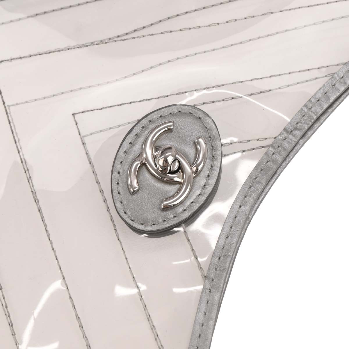 Chanel 2018 Clear PVC Chevron Tote Handbag