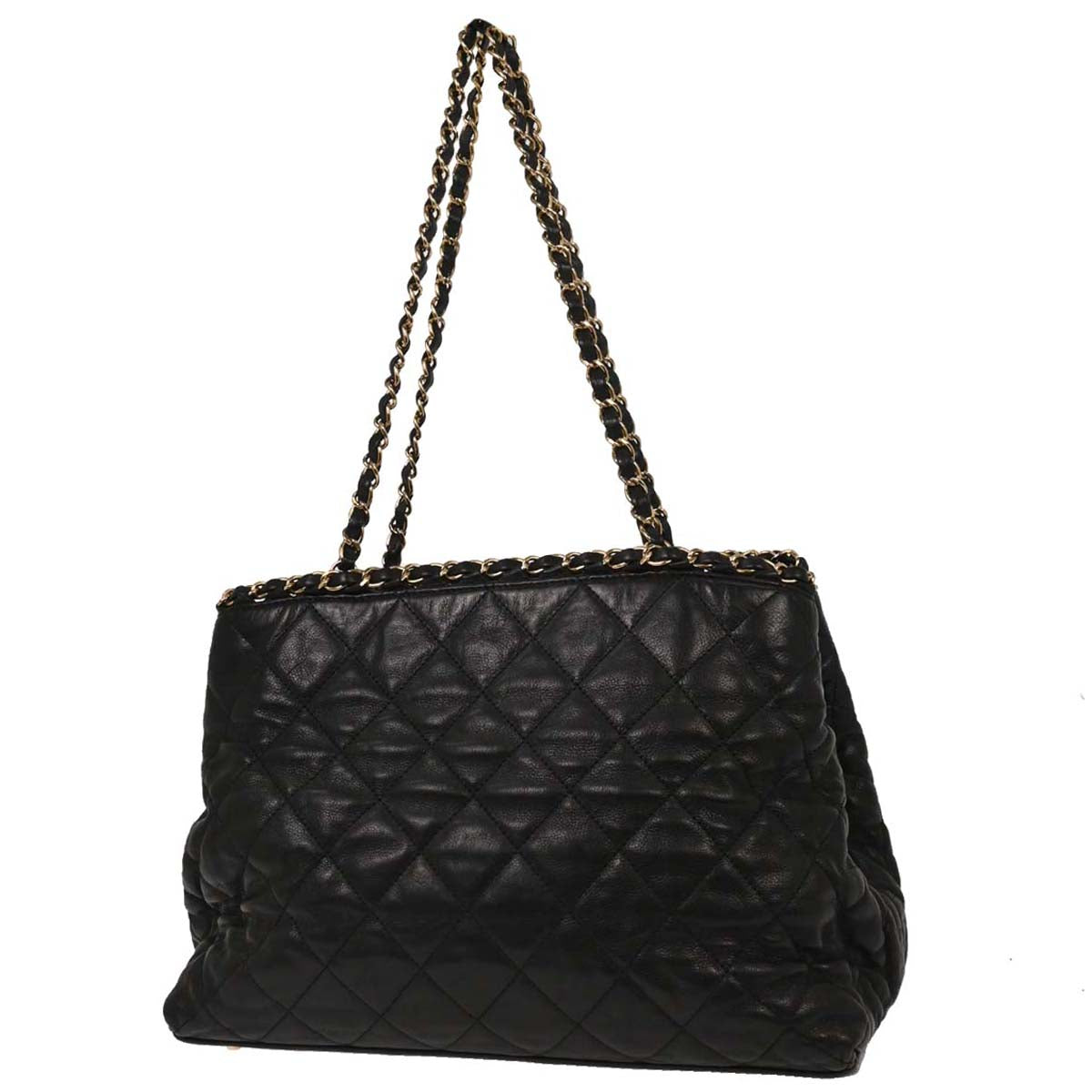 Chanel Black Caviar Tote Chain Me Handbag