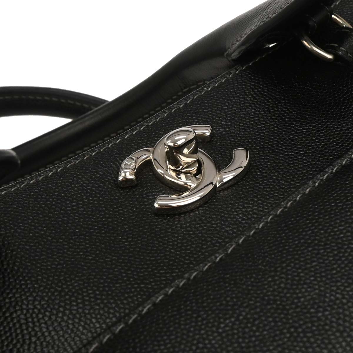 Chanel 2016-2017 Black Caviar Executive Cerf Tote Handbag