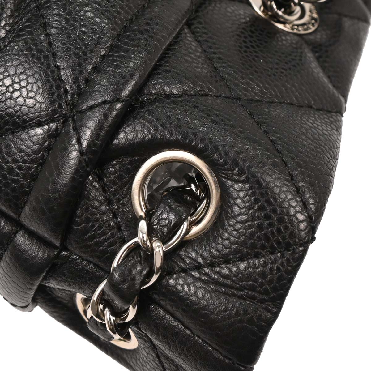 Chanel 2012-2013 Black Caviar Tote Chain Handbag