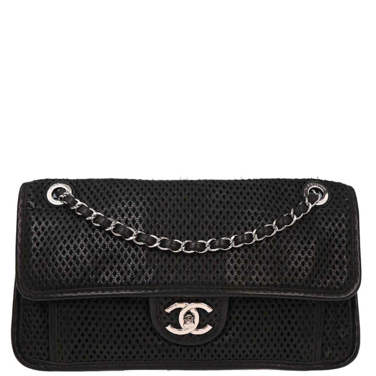 Chanel Black Perforated Calfskin Up in the Air Shoulder Bag