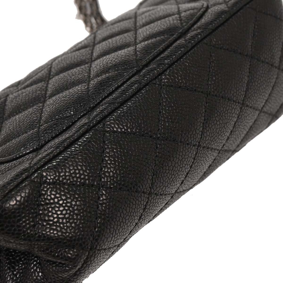 Chanel Black Caviar 2.55 Double Flap Shoulder Bag