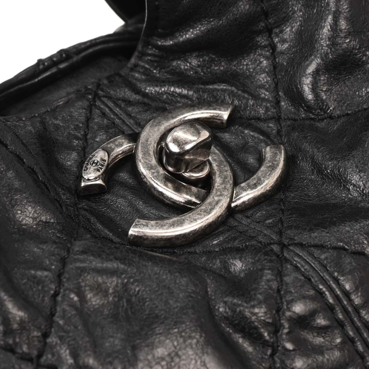 Chanel Black Calfskin Hobo Handbag