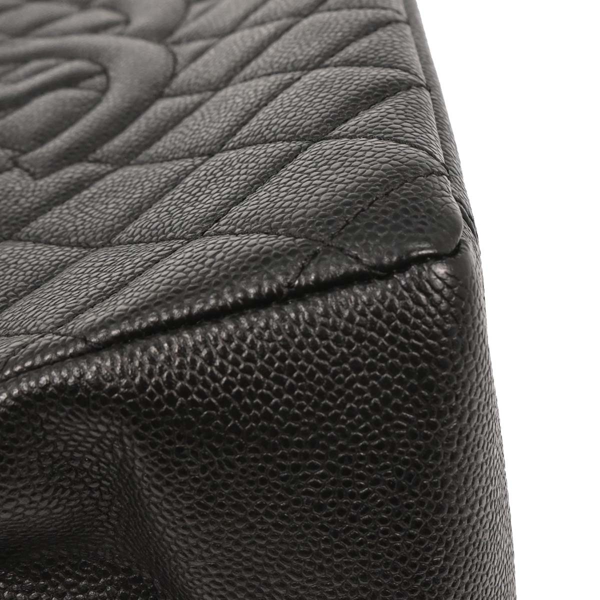 Chanel 2011 Black Caviar Grand Shopping Tote GST Chain Handbag