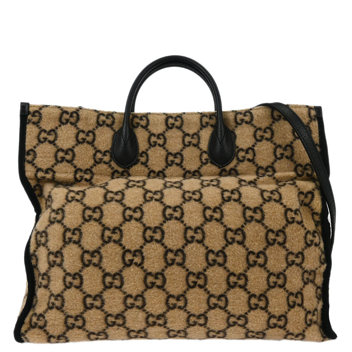 Gucci Beige Wool GG Tote 2way Shoulder Handbag