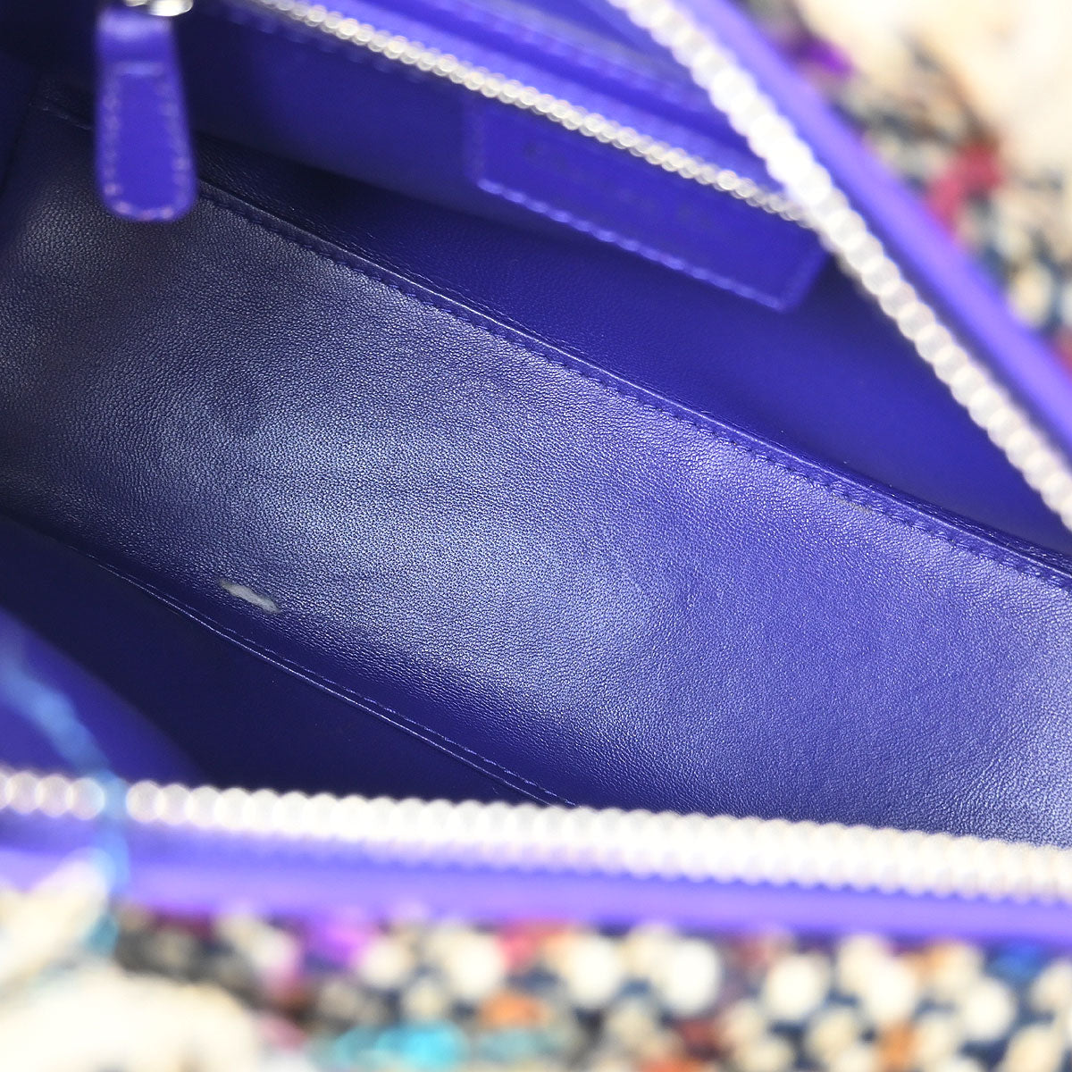 Christian Dior Purple Wool Lady Dior 2way Shoulder Handbag