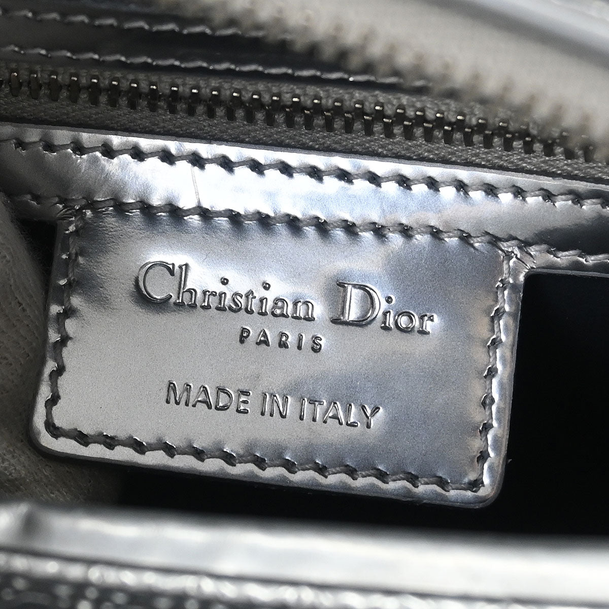 Christian Dior Silver Medium Lady Dior Cannage 2way Shoulder Handbag