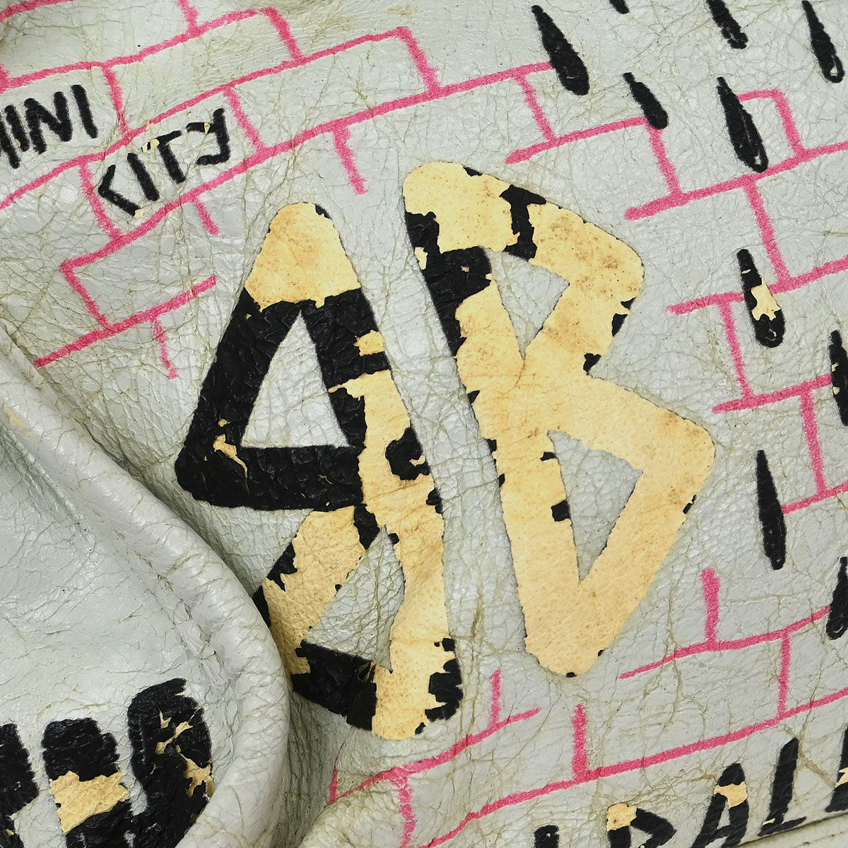 Balenciaga White Classic Mini City Graffiti Handbag