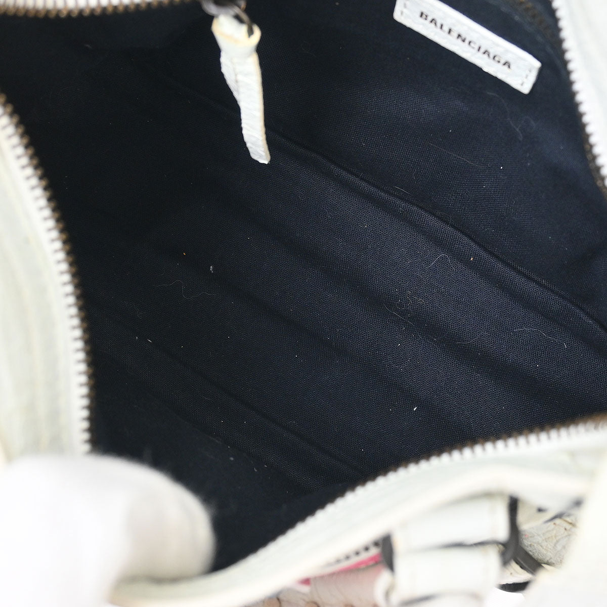 Balenciaga White Classic Mini City Graffiti Handbag