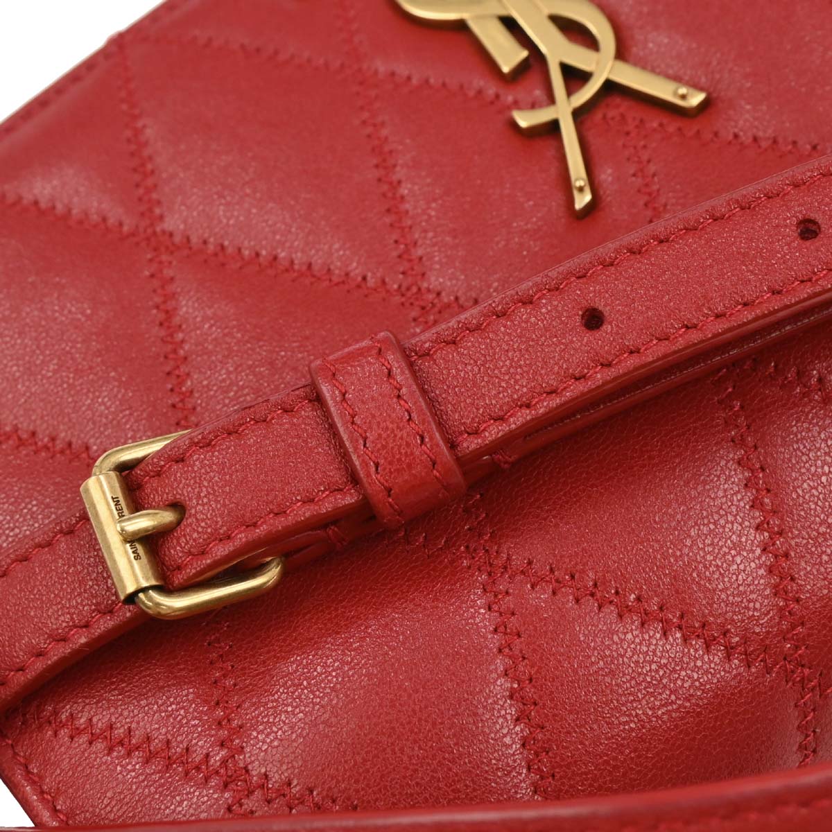 Saint Laurent Red Leather Shoulder Angie Chain Bag