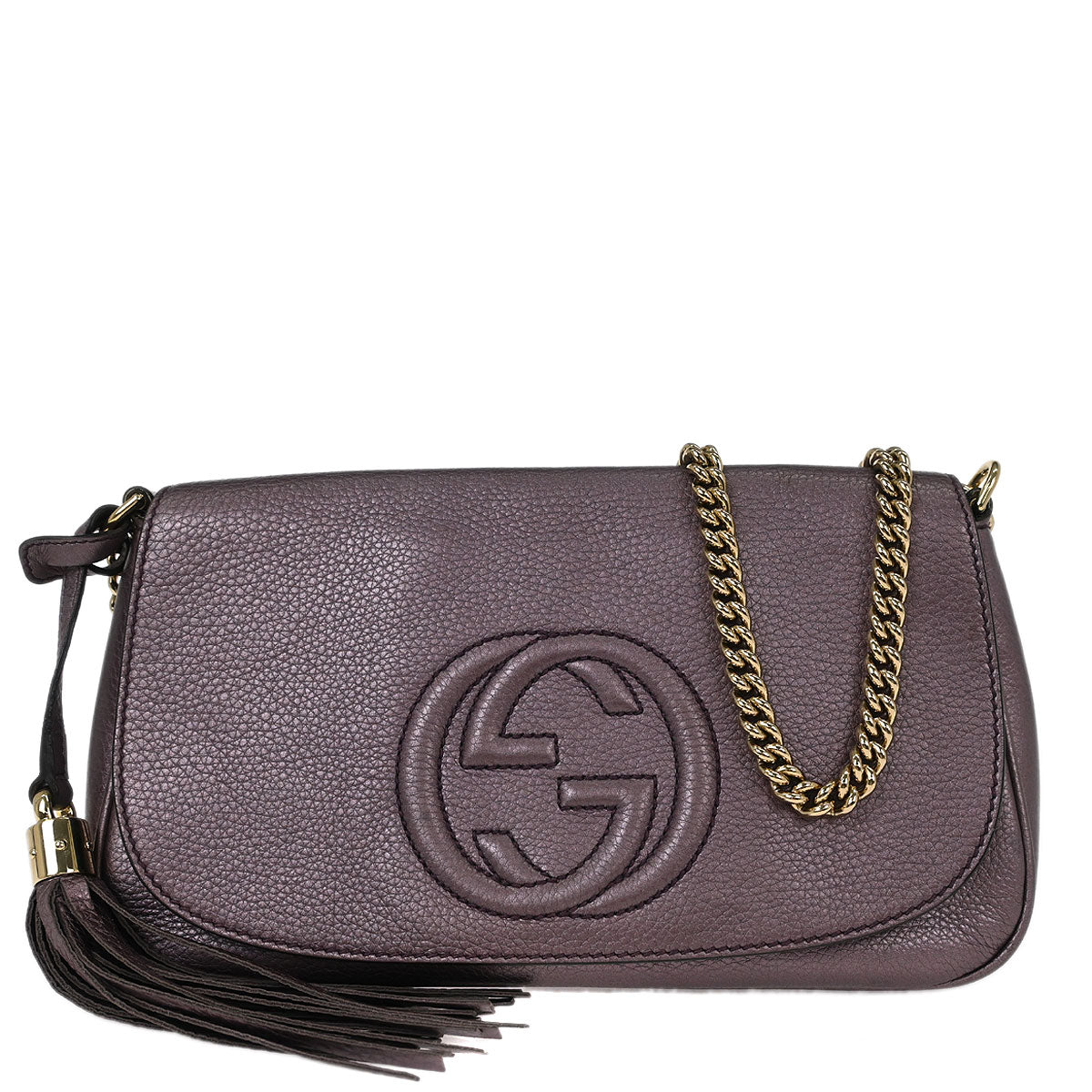 Gucci Metallic Purple Soho Chain Shoulder Bag