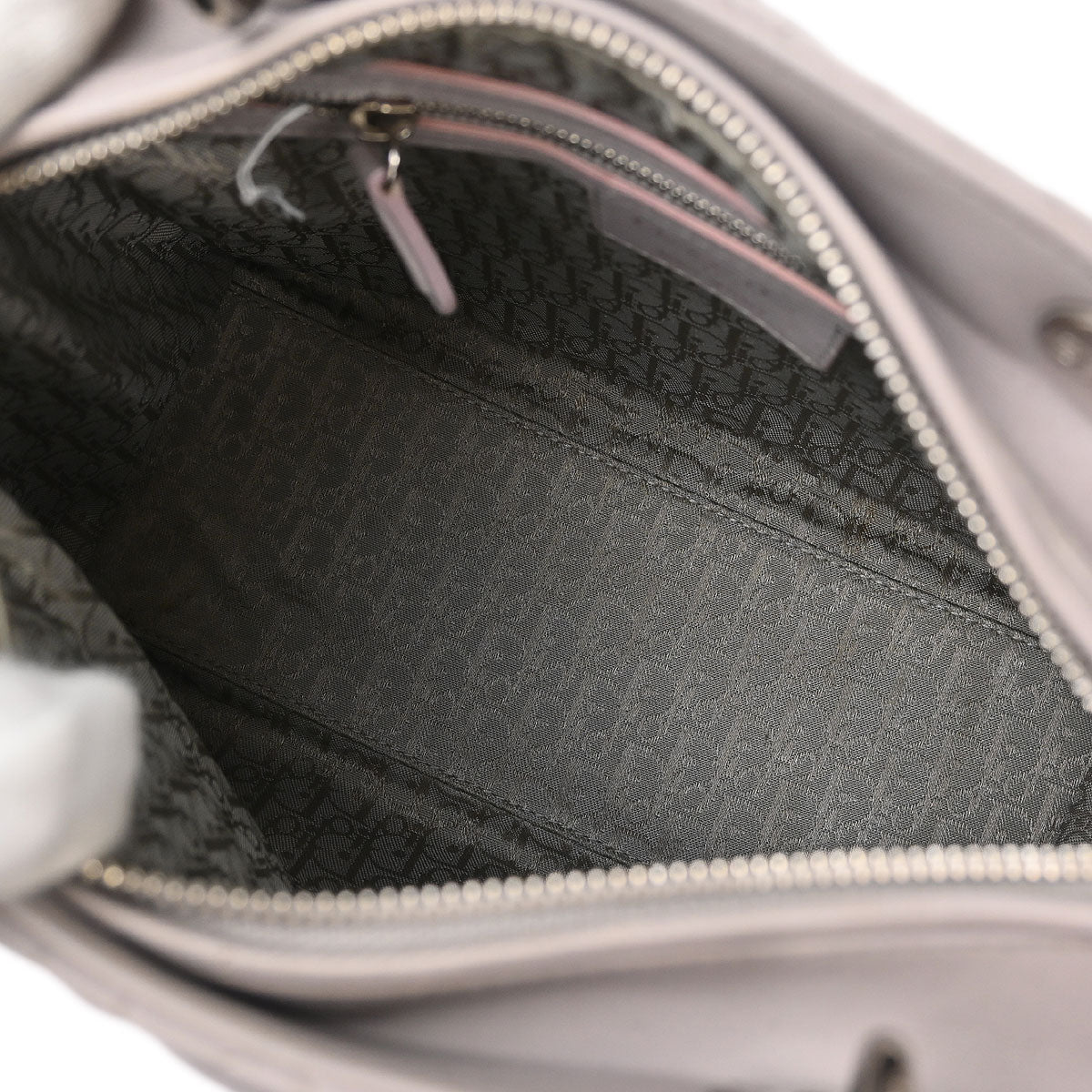 Christian Dior Light Gray Lambskin Medium Lady Dior Cannage Handbag