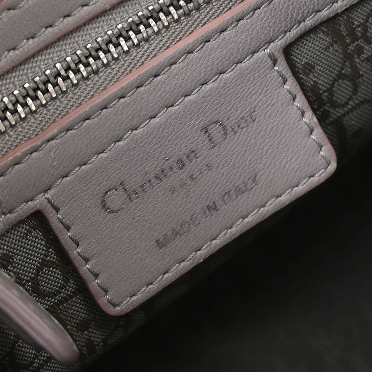 Christian Dior Light Gray Lambskin Medium Lady Dior Cannage Handbag