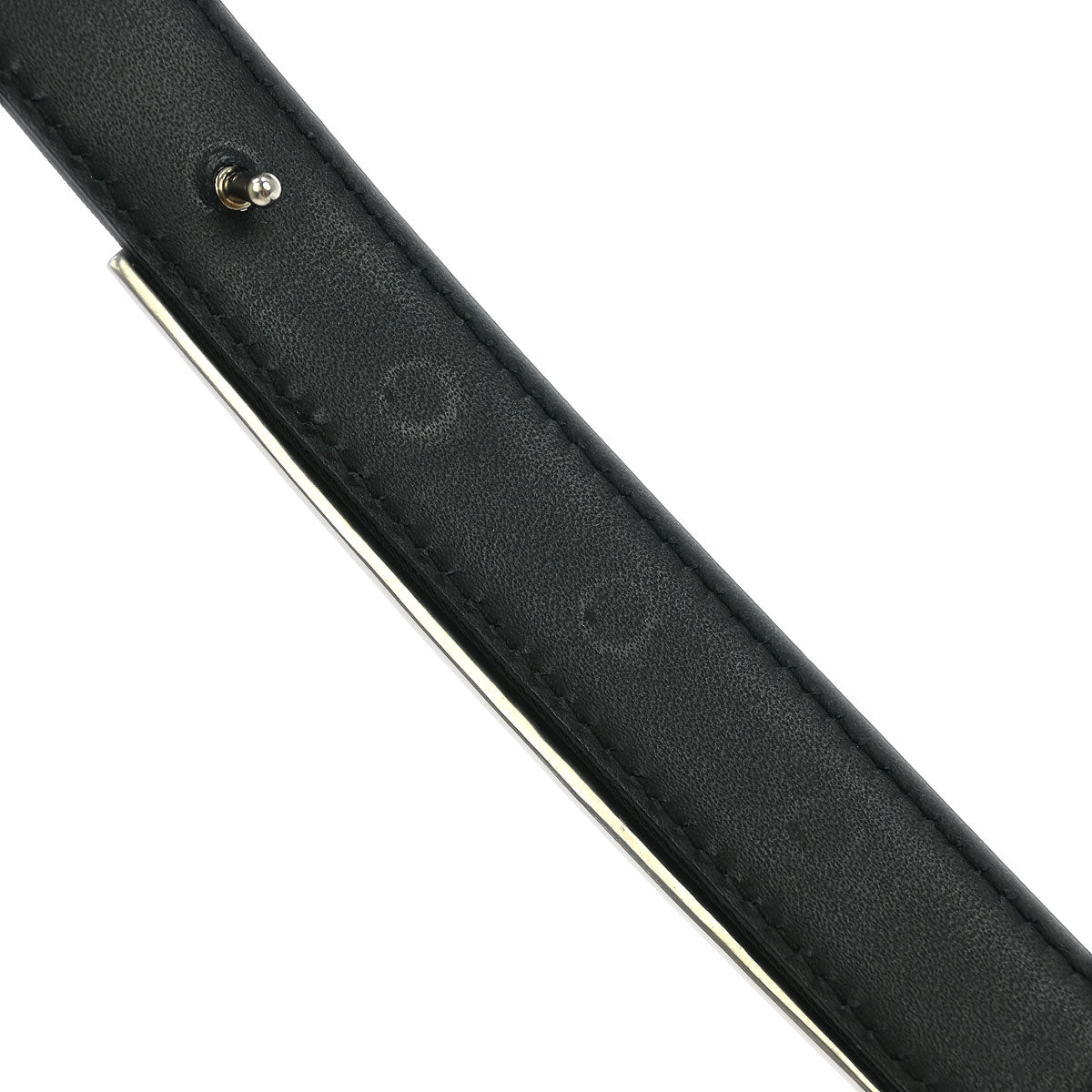 Chanel Belt Black Rhinestone Leather #80/32 B15S Small