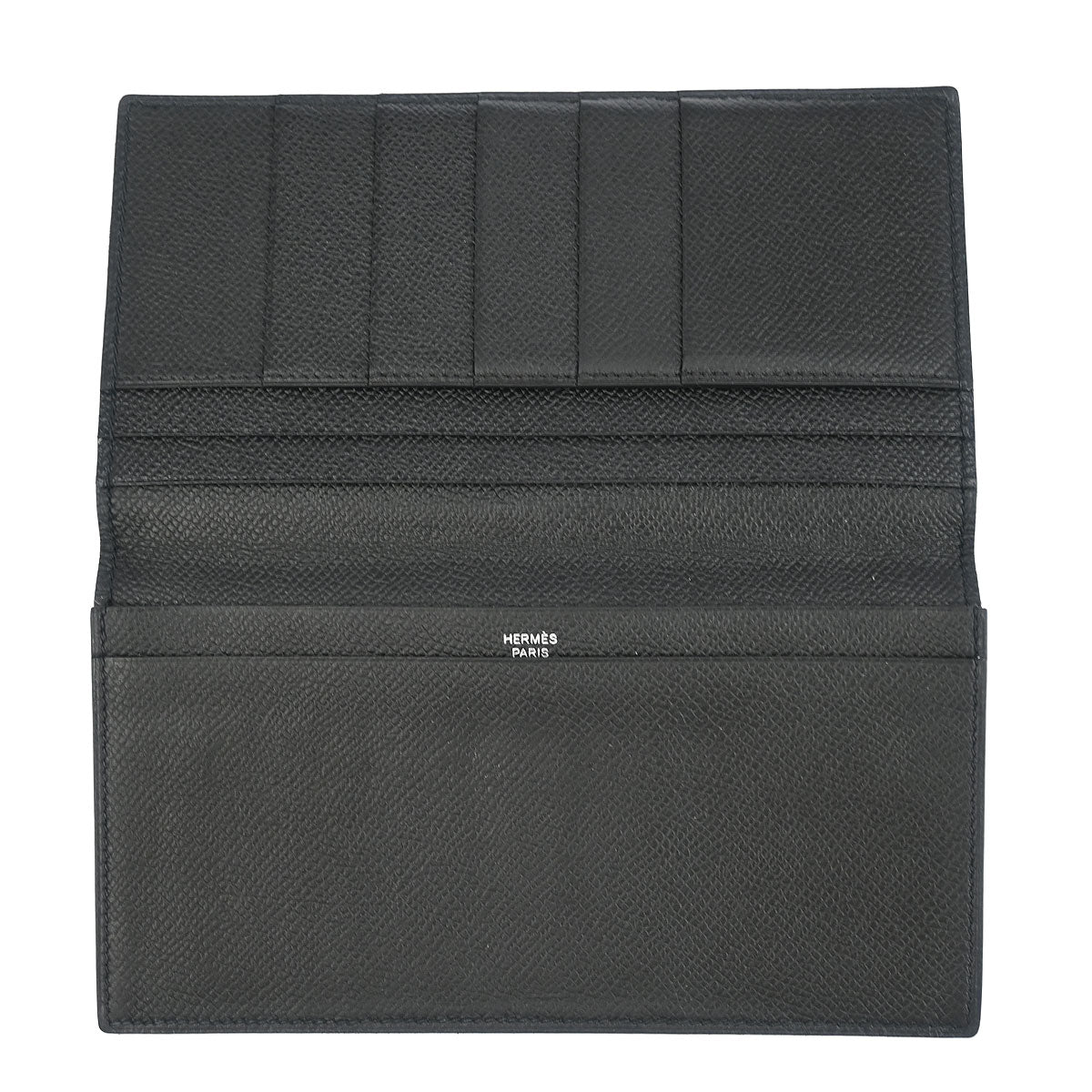 Hermes MC2 Black Epsom Fleming Long Wallet