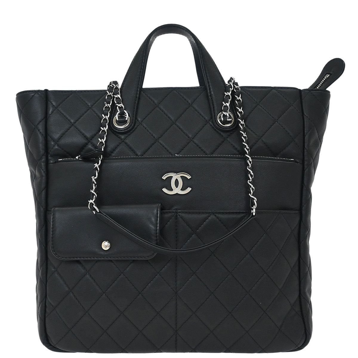 Pocket Chanel Shopper Bag 2020 Chanel Black Lambskin Ultra Pocket