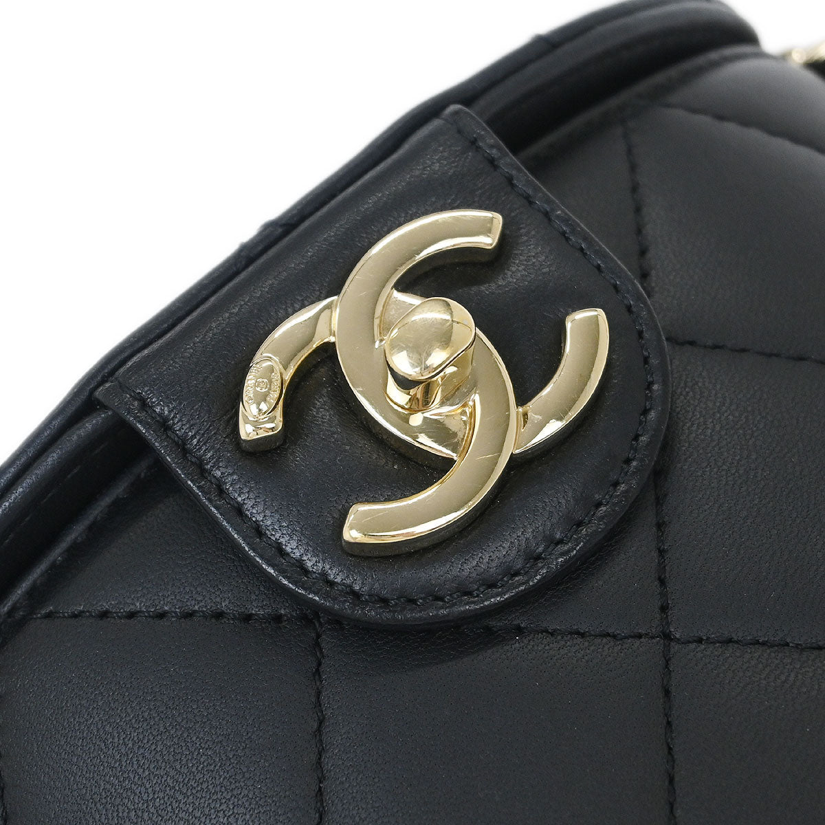 Chanel 2019 Black Lambskin Vanity Shoulder Bag