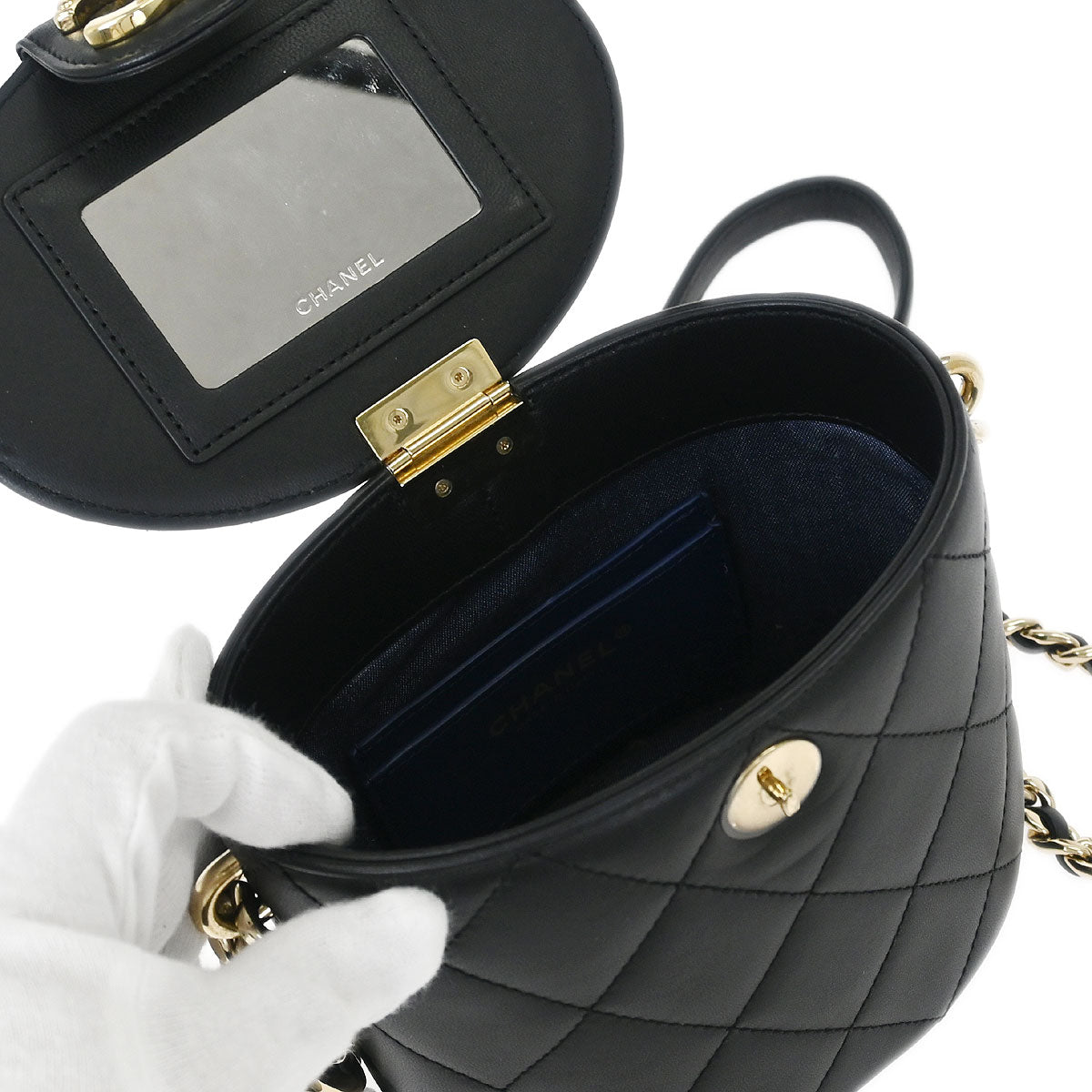 Chanel 2019 Black Lambskin Vanity Shoulder Bag