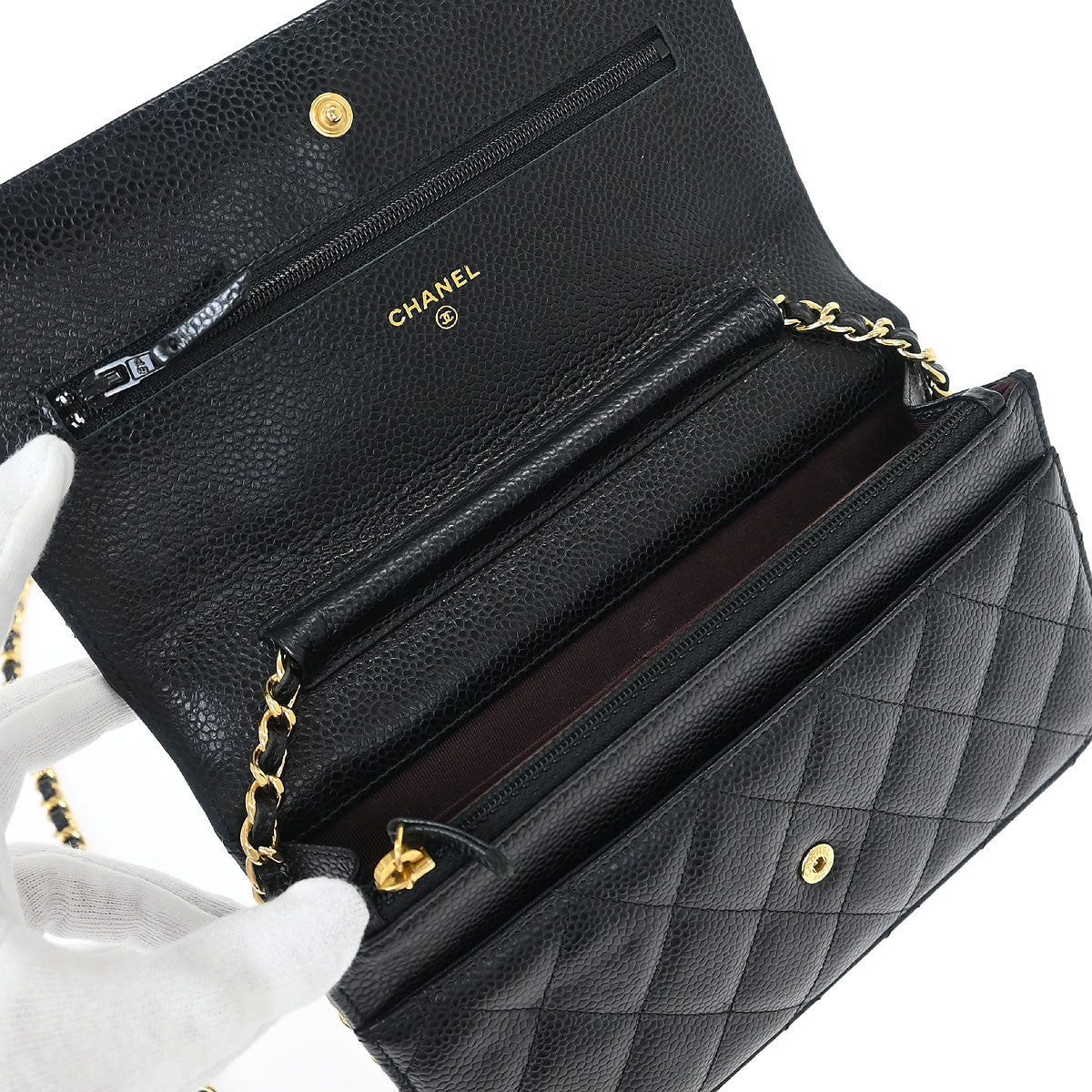Chanel Black Caviar Classic WOC Wallet On Chain