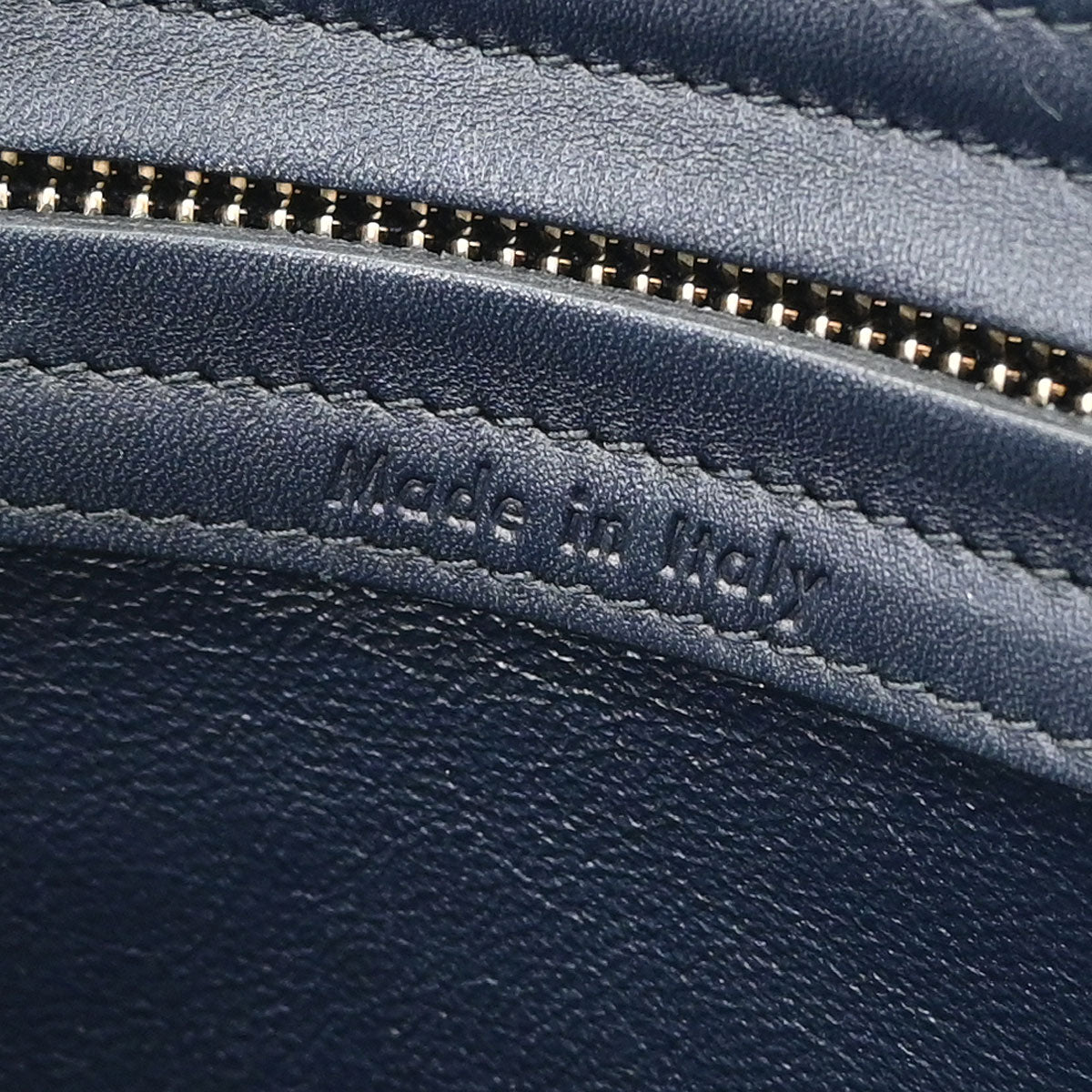 Celine * Navy Leather Mini Luggage Tote Bag