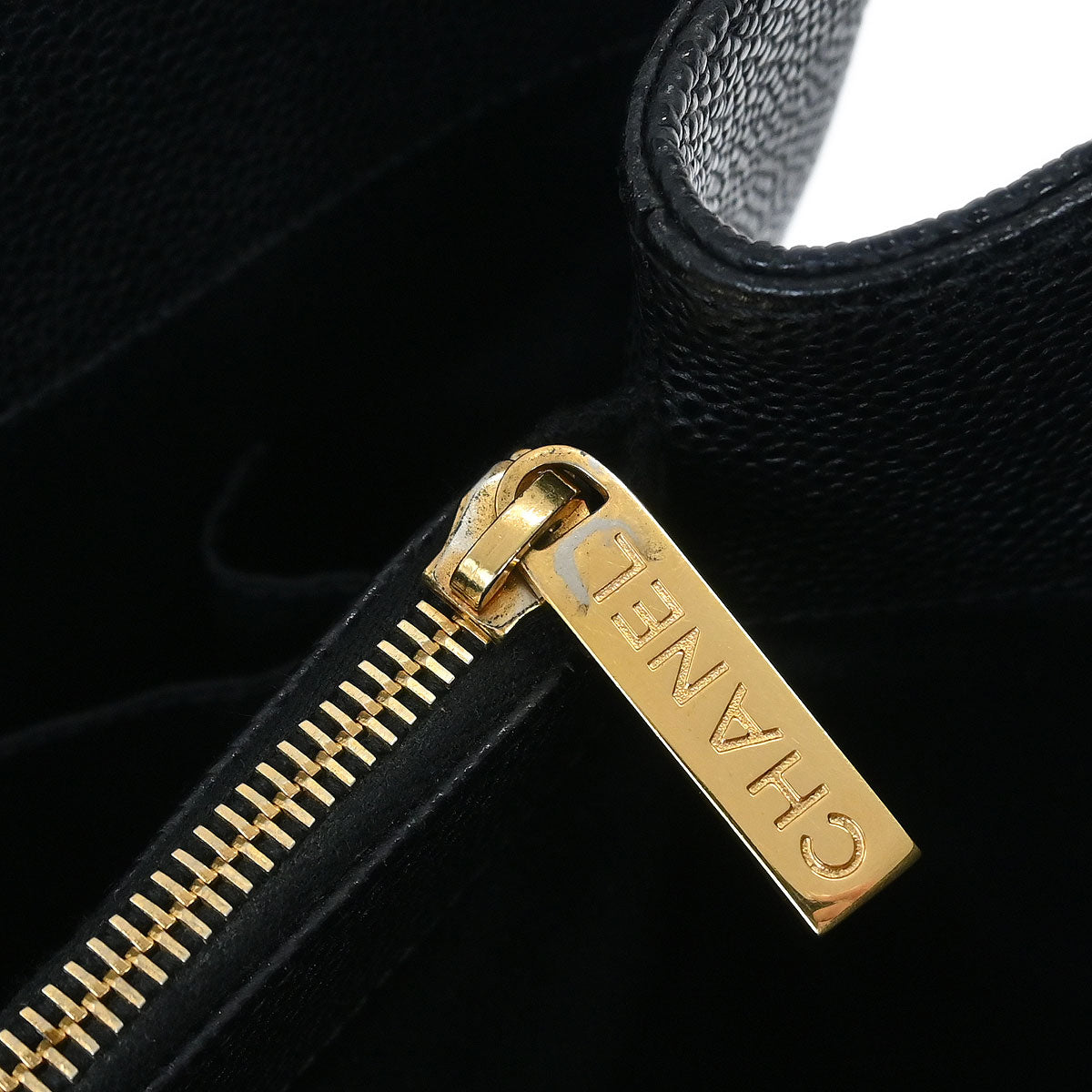 Chanel 2012-2013 Black Caviar Grand Shopping Tote GST XL Chain Handbag