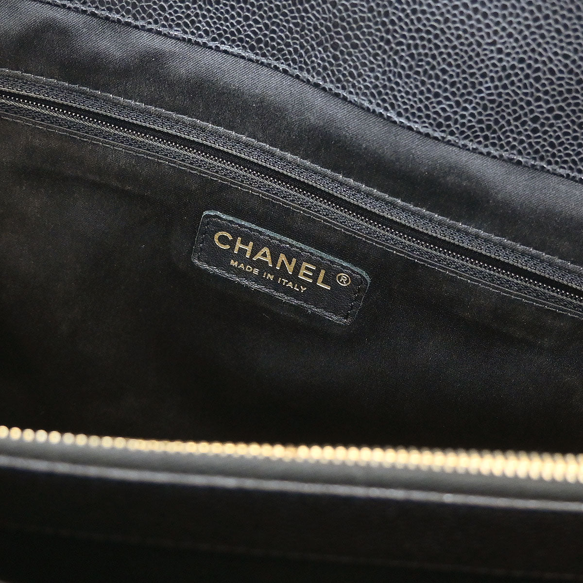Chanel 2012-2013 Black Caviar Grand Shopping Tote GST XL Chain Handbag