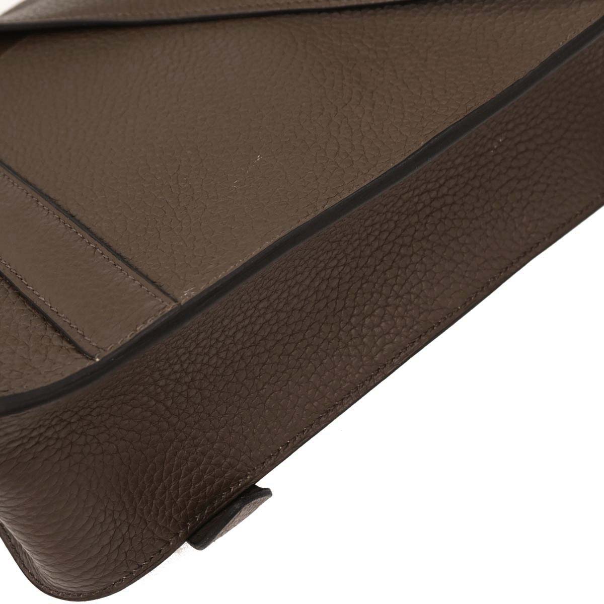 Hermes Taupe Taurillon Clemence Steve Caporal 27 Shoulder Bag